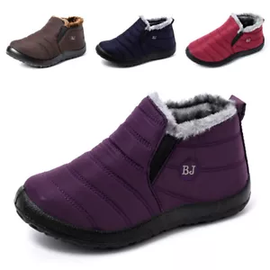 Para mujeres Impermeables Invierno Botas para Nieve Forradas de Piel Sin Cordones Prendas exteriores Cálidas Zapatos al Tobillo - Imagen 1 de 54