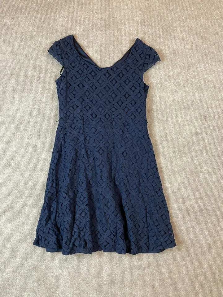 Vestido AB STUDIO talla 8 con cordones floral azul marino Foto 1 de 4