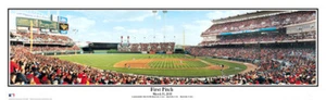 Póster panorámico del juego inaugural del Gran Estadio Americano de los Rojos de Cincinnati #2027 - Imagen 1 de 5