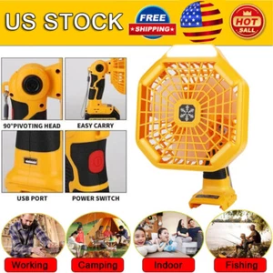 Portable Jobsite Fan for Dewalt 20V Max Li-ion Battery For Camping&Working Fan - Picture 1 of 11