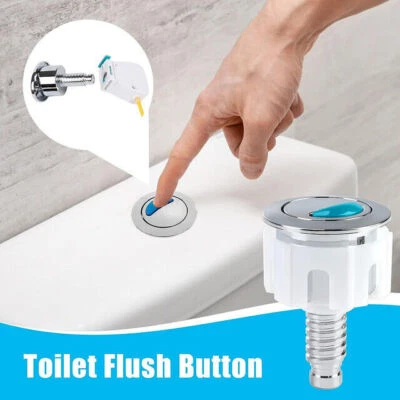 Dual Flush Toilet Push Button Water Saving Chrome For Cistern Tank Parts - Image 1 of 4