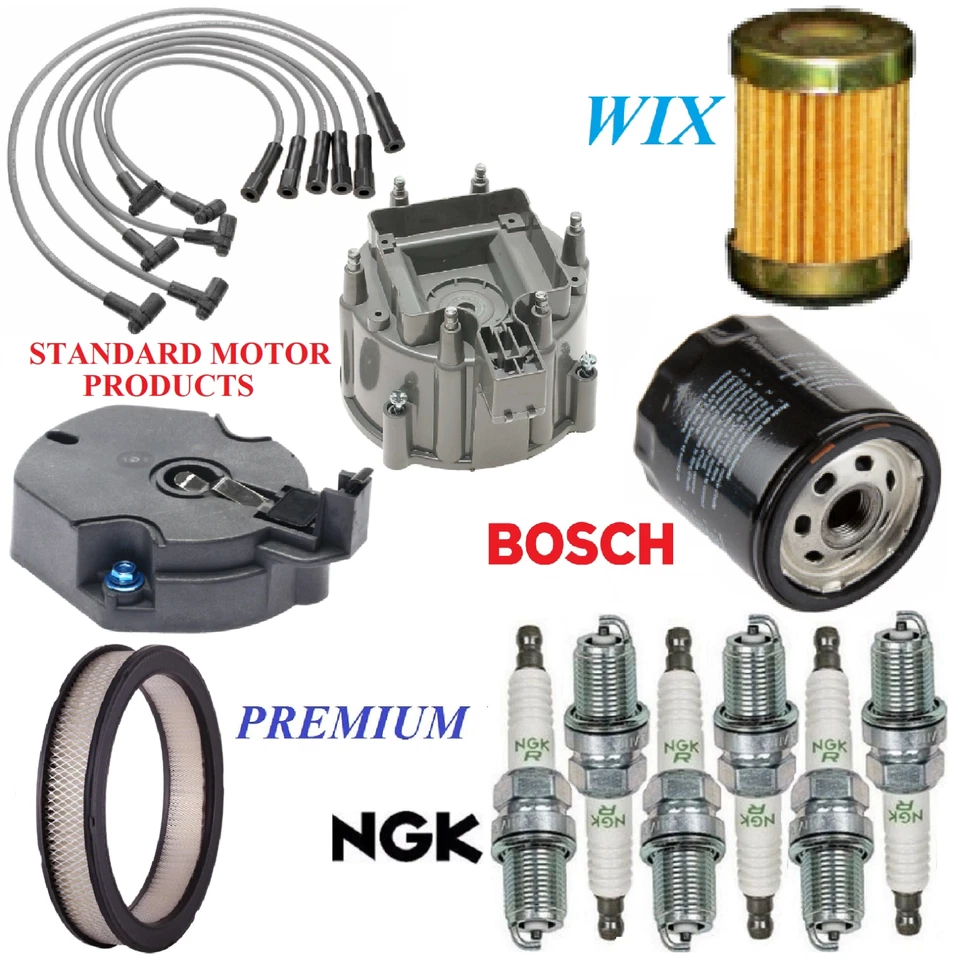 Tune Up Kit Filters Cap Wire Plugs For OLDSMOBILE CUTLASS SALON V6 3.8L 1978 - Image 1 of 1