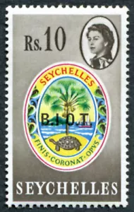 BRITISH INDIAN OCEAN TERRITORY 1968 10r SG15 mint MH FG Colony's Badge #A06 - Picture 1 of 1