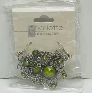 Nuovi Orecchini Donna Retro Forma Fiore Verde Coppia Singola Gioielli Moda 2"" In - Foto 1 di 4