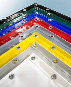 Telo pvc occhiellato telone in pvc impermeabile pesante 680 gr occhielli ogni 50 - Zdjęcie 1 z 11