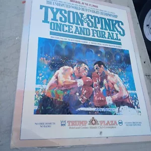 Mike Tyson vs Spinks ORIGINAL laminiertes Leroy Neiman Poster 1988 - Bild 1 von 4