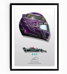 LEWIS HAMILTON 2021 SIGNIERTES DRUCKPOSTER FORMULA ONE F1 MERCEDES GERAHMTE GESCHENKIDEE - Bild 1 von 6