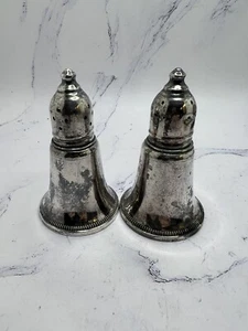 Agitadores de sal y pimienta forrados de vidrio pesado Duchin Creation plata esterlina - Imagen 1 de 7