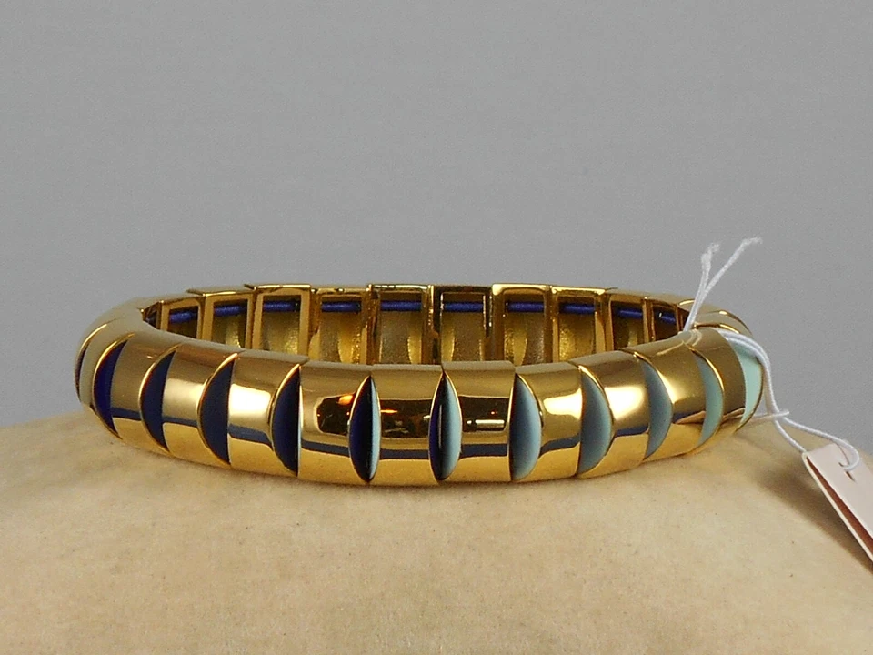 Brazalete elástico Kate Spade chapado en oro vieiras en rodajas azul multi pequeño de metal Foto 1 de 1