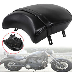 New Black PU leather 8 Suction Passenger Pillion Pad Seat For US Motorcycle Rear