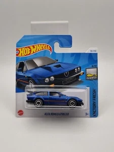 Hot Wheels 2024 Mainline Alfa Romeo GTV.6 3,0 Blue Short Card - Imagen 1 de 3