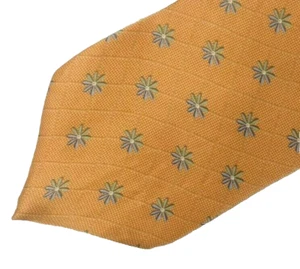 Nautica Gold Brown 100% Silk Neck Tie Blue Green Floral Pattern A096 - Picture 1 of 5