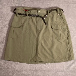 Trespass Quick Dry Khaki Green Women's Short Skirt Cargo Belt Pockets Size 16 XL - Picture 1 of 13