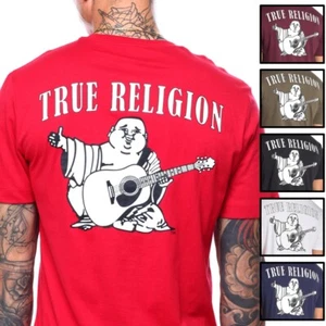 True Religion Men's T-Shirt Buddha Logo Print Short Sleeve Crewneck Tee - Picture 1 of 15
