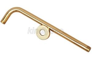 Luxury Gold Color Brass Shower Head Extension Pipe - 12" Long Shower Arm Ksh102