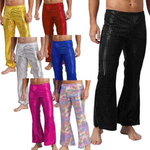 Pantalones acampanados para hombre elegantes pantalones largos carnaval pierna recta pantalones informales club - Imagen 1 de 67