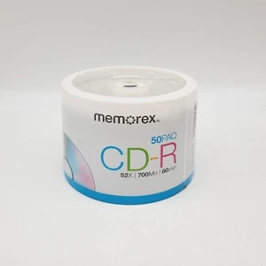 Memorex CD-R 52X 700MB 80 Min Blank Compact Discs Spindle Case 50 Pack Sealed - Picture 1 of 4