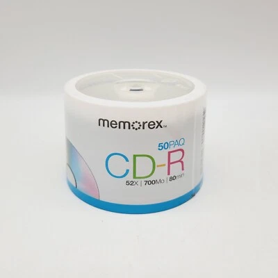 Memorex CD-R 52X 700MB 80 Min Blank Compact Discs Spindle Case 50 Pack Sealed - Image 1 of 4