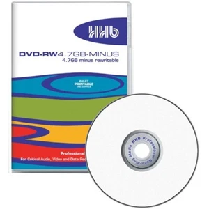 HHB DVD-RW  4.7GB Professional White Inkjet Printable In Slimline 7mm Full Size - Picture 1 of 3