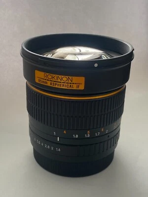 Rokinon 85mm f/1.4 Aspherical Lens For Canon EF Sony E Mint Declicked Focus Chip - Image 1 of 4