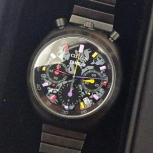 CITIZEN TSUNO CHRONO feat.RADIO Evangelion Collaboration Watch With Box Rare - Picture 1 of 5