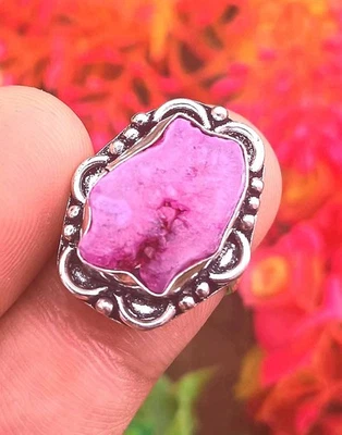 Anillo Ventana Piedra Druzy Talla 6.5 Plata de Ley 925 Chapado Regalo para Mujer Foto 1 de 2