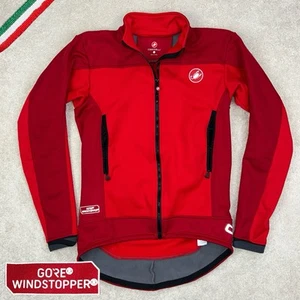 CASTELLI Men’s Gore Windstopper Rosso Corsa Fleece Full Zip Cycling Jacket Large - Picture 1 of 18