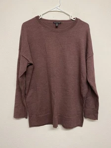 Suéter Tejido Lana Merino EILEEN FISHER Talla Grande XS Marrón Manga Larga Crew - Imagen 1 de 8
