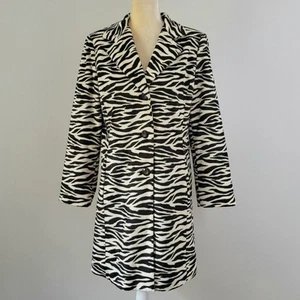 Vintage BERNARDO Collection Size Medium Zebra Print Faux Suede Mob Wife Jacket - Picture 1 of 8