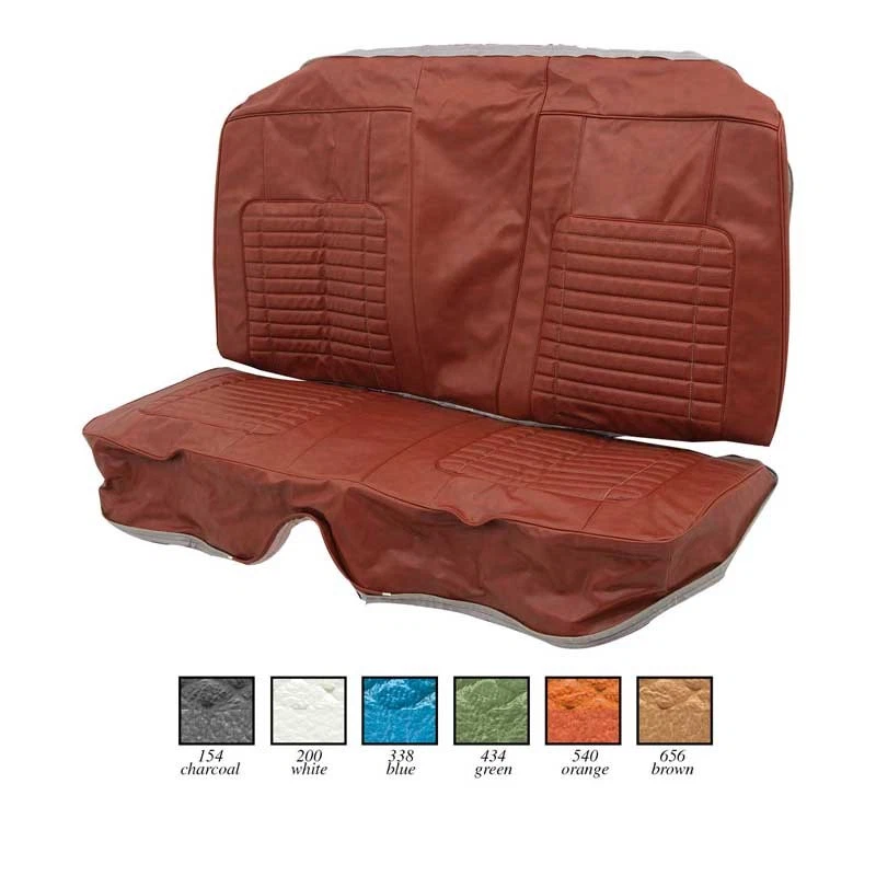 Dodge Charger 1970; tapicería de vinilo con cubierta de asiento trasero; grano arrugado con diamante Foto 1 de 1