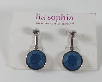 Pendientes colgantes Lia Sophia Albuquerque, nuevos en tarjeta, lapislázuli y cristales, post Foto 1 de 4