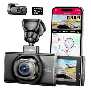 LD02 5K On Dash Cam 5G WiFi with Free 64GB Card, 4K+2K LD02 2 Channel Dash Cam - Picture 1 of 7