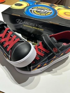 Heelys Snazzy Trainers Roller Skates - Black-yellow-red UK Size 1 - Picture 1 of 10