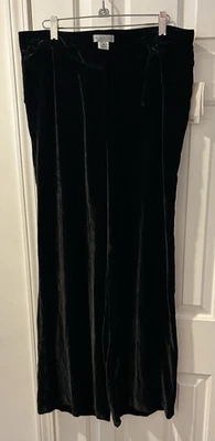 NWT PHILIPPE ADEC Black Velvet Pants Size 10 Bows at Waist $245 Dress Holidays - Image 1 of 4