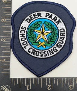 Deer Park School Crossing Guard Patch – Shield Shape Iron-On Badge - Picture 1 of 2