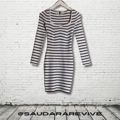 H&M Divided Ribbed Stripe Bodycon Dress – Size S — 第 1/3 张图片