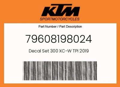 Juego de calcomanías originales KTM 300 XC-W TPI 2019 - 79608198024 Foto 1 de 4