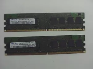 M378T2863QZS-CF7 Samsung 1GB(2GB total) DDR2-800 PC2-6400U Unbuffered DIMM - Picture 1 of 2