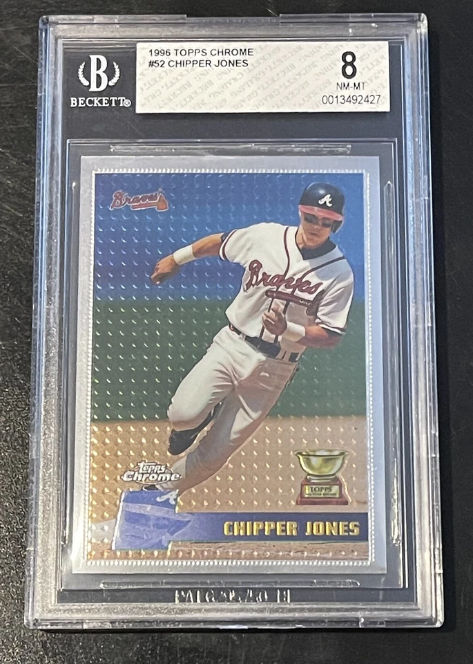 1996 Topps Chrome #52 Chipper Jones (HOF) Rookie Cup Atlanta Braves BGS 8 NM-MT - Image 1 of 1