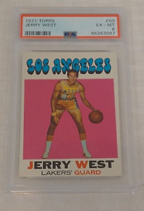 Vintage 1971 Topps NBA Basketball Card #50 JERRY WEST PSA 6 EX-MT Lakers HOF