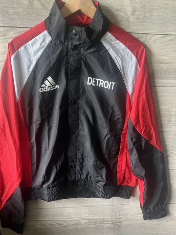 $100 Medium Men's Detroit Red Wings adidas Black Reverse Retro Track Jacket Cover