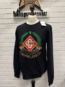 NEU MIT ETIKETT CASABLANCA MF24 JTP 001 03 Casa Wappen besticktes Sweatshirt schwarz - Medium - Bild 1 von 11