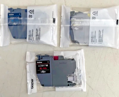 Brother Genuine LC3017XL 3PK Cyan Magenta Yellow Ink Cartridges  - No Box - Image 1 of 4