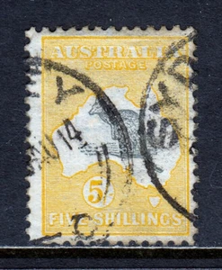 AUSTRALIA — SCOTT 12 (SG 13) — 1913 5/- TECHO CORONA ANCHA A WMK. — USADO — SCV $260 - Imagen 1 de 2