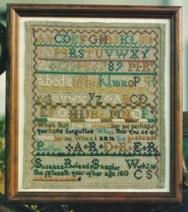 The Needle's Prayse Susanna Rowland's Sampler Cross Stitch Pattern Historic 1813 - Picture 1 of 2