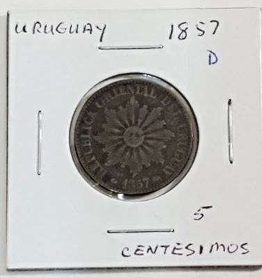 Uruguay 1857 D 5 Centesimos Foto 1 de 4