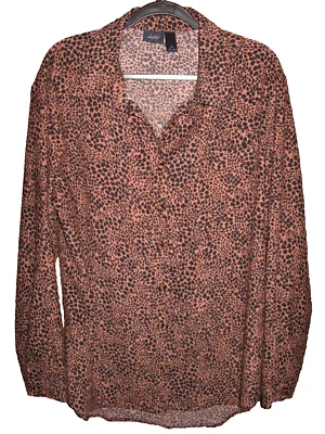 Camisa Daytrip para mujer con botones talla XL estampado animal pana fina SUAVE Pit-P 25 Foto 1 de 4