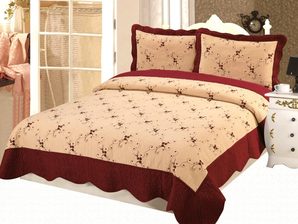 Juego de 3 edredones de algodón natural premium bordados Foto 1 de 1