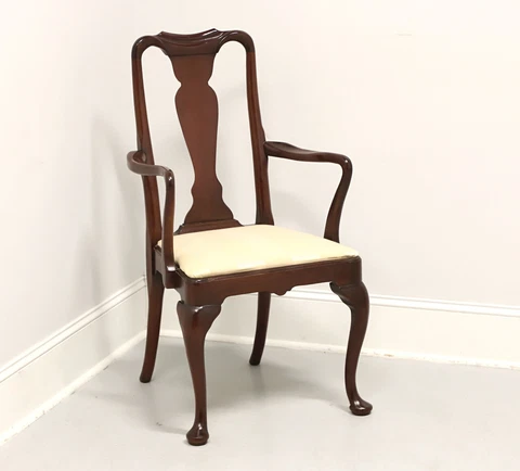 HICKORY CHAIR Solid Mahogany Queen Anne Style Dining Armchair Cover