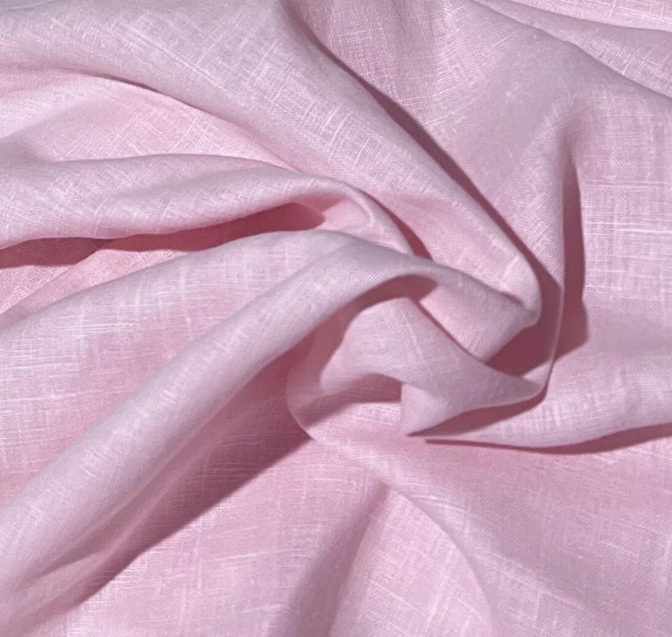 PINK 100% Linen fabric 56” Width Sold By The Yard - Image 1 of 1